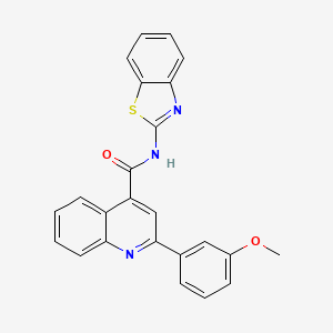 molecular formula C24H17N3O2S B1224436 N-(13-BENZOTHIAZOL-2-YL)-2-(3-METHOXYPHENYL)QUINOLINE-4-CARBOXAMIDE 