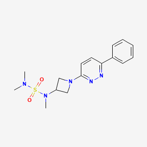molecular formula C16H21N5O2S B12244401 Dimethyl({methyl[1-(6-phenylpyridazin-3-yl)azetidin-3-yl]sulfamoyl})amine 