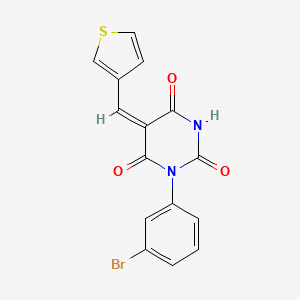 molecular formula C15H9BrN2O3S B1224441 1-(3-bromophenyl)-5-(3-thienylmethylene)-2,4,6(1H,3H,5H)-pyrimidinetrione 