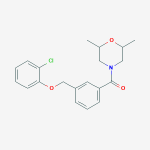 molecular formula C20H22ClNO3 B1224451 [3-[(2-Chlorophenoxy)methyl]phenyl]-(2,6-dimethyl-4-morpholinyl)methanone 