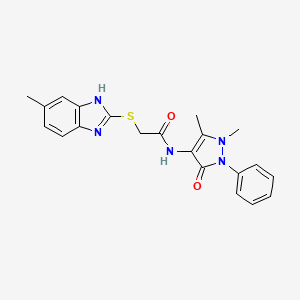 N-(1,5-dimethyl-3-oxo-2-phenyl-4-pyrazolyl)-2-[(6-methyl-1H-benzimidazol-2-yl)thio]acetamide