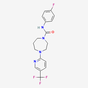 molecular formula C18H18F4N4O B1224466 N-(4-fluorophenyl)-4-[5-(trifluoromethyl)-2-pyridinyl]-1,4-diazepane-1-carboxamide 