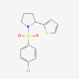 1-(4-Chlorophenyl)sulfonyl-2-thiophen-2-ylpyrrolidine