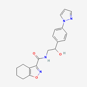 molecular formula C19H20N4O3 B12244723 N-{2-hydroxy-2-[4-(1H-pyrazol-1-yl)phenyl]ethyl}-4,5,6,7-tetrahydro-1,2-benzoxazole-3-carboxamide 