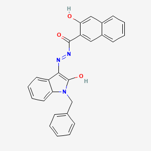 3-hydroxy-N-[[2-oxo-1-(phenylmethyl)-3-indolylidene]amino]-2-naphthalenecarboxamide