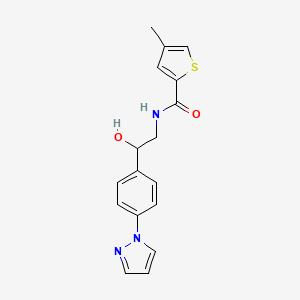 molecular formula C17H17N3O2S B12244863 N-{2-hydroxy-2-[4-(1H-pyrazol-1-yl)phenyl]ethyl}-4-methylthiophene-2-carboxamide 
