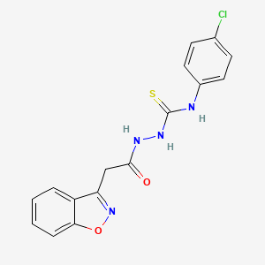 molecular formula C16H13ClN4O2S B1224487 2-[2-(1,2-benzisoxazol-3-yl)acetyl]-N-(4-chlorophenyl)-1-hydrazinecarbothioamide CAS No. 860651-57-6