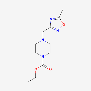 molecular formula C11H18N4O3 B12244870 Ethyl 4-[(5-methyl-1,2,4-oxadiazol-3-yl)methyl]piperazine-1-carboxylate 