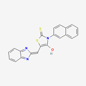 5-(1H-benzimidazol-2-ylmethylidene)-3-(2-naphthalenyl)-2-sulfanylidene-4-thiazolidinone