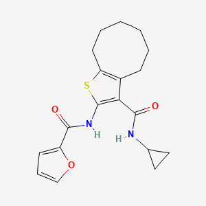N-[3-[(cyclopropylamino)-oxomethyl]-4,5,6,7,8,9-hexahydrocycloocta[b]thiophen-2-yl]-2-furancarboxamide