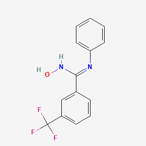 molecular formula C14H11F3N2O B1224500 N'-hydroxy-N-phenyl-3-(trifluoromethyl)benzenecarboximidamide 