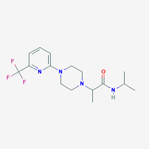 molecular formula C16H23F3N4O B12245129 N-(propan-2-yl)-2-{4-[6-(trifluoromethyl)pyridin-2-yl]piperazin-1-yl}propanamide 
