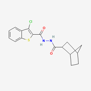molecular formula C17H17ClN2O2S B1224518 N'-(bicyclo[2.2.1]hept-2-ylcarbonyl)-3-chloro-1-benzothiophene-2-carbohydrazide 
