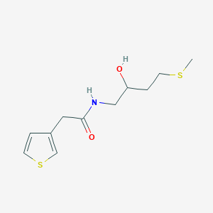 molecular formula C11H17NO2S2 B12245196 N-[2-hydroxy-4-(methylsulfanyl)butyl]-2-(thiophen-3-yl)acetamide 