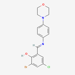 molecular formula C17H16BrClN2O2 B1224522 2-Bromo-4-chloro-6-[[4-(4-morpholinyl)anilino]methylidene]-1-cyclohexa-2,4-dienone 