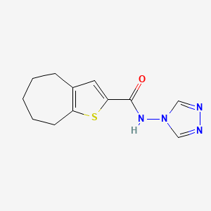 molecular formula C12H14N4OS B1224523 N-(1,2,4-triazol-4-yl)-5,6,7,8-tetrahydro-4H-cyclohepta[b]thiophene-2-carboxamide 