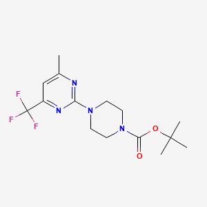 molecular formula C15H21F3N4O2 B12245237 Tert-butyl 4-[4-methyl-6-(trifluoromethyl)pyrimidin-2-yl]piperazine-1-carboxylate 