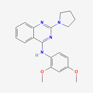 molecular formula C20H22N4O2 B1224524 N-(2,4-dimethoxyphenyl)-2-(1-pyrrolidinyl)-4-quinazolinamine 