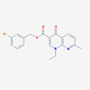 molecular formula C19H17BrN2O3 B1224525 (3-bromophenyl)methyl 1-ethyl-7-methyl-4-oxo-1,8-naphthyridine-3-carboxylate 