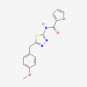 molecular formula C15H13N3O3S B1224528 N-[5-[(4-methoxyphenyl)methyl]-1,3,4-thiadiazol-2-yl]-2-furancarboxamide 
