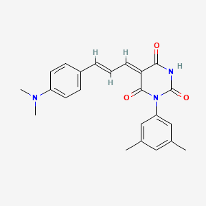 (5Z)-5-{(2E)-3-[4-(dimethylamino)phenyl]prop-2-en-1-ylidene}-1-(3,5-dimethylphenyl)pyrimidine-2,4,6(1H,3H,5H)-trione