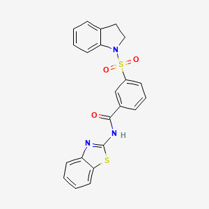 N-(1,3-benzothiazol-2-yl)-3-(2,3-dihydroindol-1-ylsulfonyl)benzamide