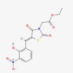 ethyl 2-[(5Z)-5-[(2-hydroxy-3-nitrophenyl)methylidene]-2,4-dioxo-1,3-thiazolidin-3-yl]acetate