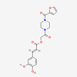 molecular formula C21H22N2O7 B1224544 [2-[4-(furan-2-carbonyl)piperazin-1-yl]-2-oxoethyl] (E)-3-(4-hydroxy-3-methoxyphenyl)prop-2-enoate 