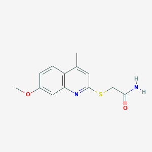 molecular formula C13H14N2O2S B12245458 2-[(7-Methoxy-4-methylquinolin-2-yl)sulfanyl]acetamide 