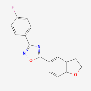 molecular formula C16H11FN2O2 B1224548 5-(2,3-Dihydrobenzofuran-5-yl)-3-(4-fluorophenyl)-1,2,4-oxadiazole 