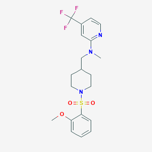 molecular formula C20H24F3N3O3S B12245558 N-{[1-(2-methoxybenzenesulfonyl)piperidin-4-yl]methyl}-N-methyl-4-(trifluoromethyl)pyridin-2-amine 