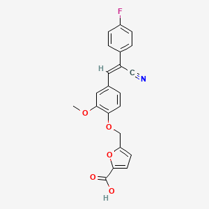 molecular formula C22H16FNO5 B1224557 5-[[4-[(Z)-2-cyano-2-(4-fluorophenyl)ethenyl]-2-methoxyphenoxy]methyl]furan-2-carboxylic acid 