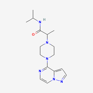 molecular formula C16H24N6O B12245574 N-(propan-2-yl)-2-(4-{pyrazolo[1,5-a]pyrazin-4-yl}piperazin-1-yl)propanamide 