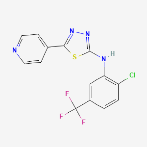 N-[2-chloro-5-(trifluoromethyl)phenyl]-5-pyridin-4-yl-1,3,4-thiadiazol-2-amine