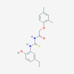 molecular formula C19H22N2O3S B1224563 2-(2,4-dimethylphenoxy)-N-[(5-ethyl-2-hydroxyanilino)-sulfanylidenemethyl]acetamide 