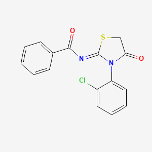 molecular formula C16H11ClN2O2S B1224564 N-[3-(2-chlorophenyl)-4-oxo-2-thiazolidinylidene]benzamide 