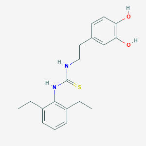 molecular formula C19H24N2O2S B1224573 1-(2,6-Diethylphenyl)-3-[2-(3,4-dihydroxyphenyl)ethyl]thiourea 