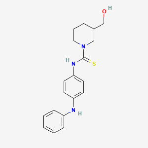 molecular formula C19H23N3OS B1224582 N-(4-anilinophenyl)-3-(hydroxymethyl)-1-piperidinecarbothioamide 