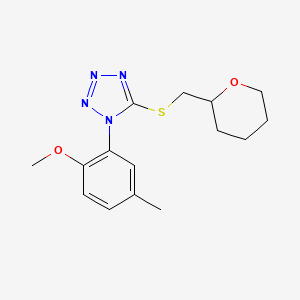 1-(2-Methoxy-5-methylphenyl)-5-(2-oxanylmethylthio)tetrazole