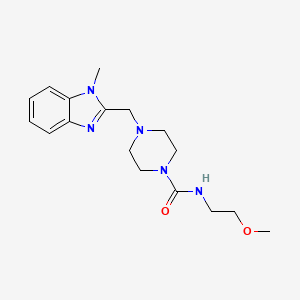 molecular formula C17H25N5O2 B12246078 N-(2-methoxyethyl)-4-[(1-methyl-1H-1,3-benzodiazol-2-yl)methyl]piperazine-1-carboxamide 