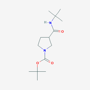 molecular formula C14H26N2O3 B12246127 Tert-butyl 3-(tert-butylcarbamoyl)pyrrolidine-1-carboxylate 