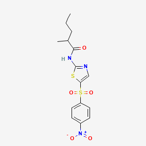 molecular formula C15H17N3O5S2 B1224619 2-methyl-N-{5-[(4-nitrophenyl)sulfonyl]-1,3-thiazol-2-yl}pentanamide 