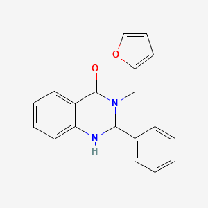 molecular formula C19H16N2O2 B1224620 3-(2-Furanylmethyl)-2-phenyl-1,2-dihydroquinazolin-4-one 