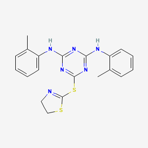 molecular formula C20H20N6S2 B1224622 6-(4,5-dihydrothiazol-2-ylthio)-N2,N4-bis(2-methylphenyl)-1,3,5-triazine-2,4-diamine 