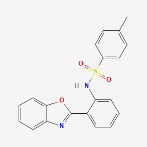 molecular formula C20H16N2O3S B1224625 N-[2-(1,3-benzoxazol-2-yl)phenyl]-4-methylbenzenesulfonamide 