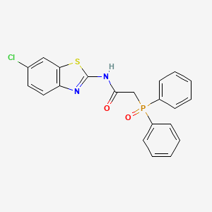 molecular formula C21H16ClN2O2PS B1224626 N-(6-chloro-1,3-benzothiazol-2-yl)-2-diphenylphosphorylacetamide 