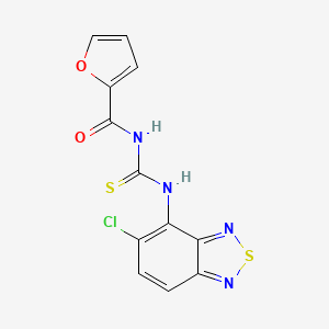 molecular formula C12H7ClN4O2S2 B1224632 N-[[(5-chloro-2,1,3-benzothiadiazol-4-yl)amino]-sulfanylidenemethyl]-2-furancarboxamide 
