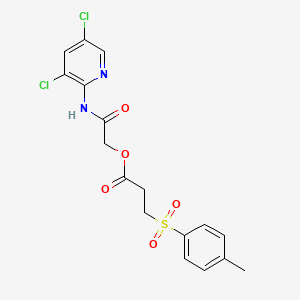 3-(4-Methylphenyl)sulfonylpropanoic acid [2-[(3,5-dichloro-2-pyridinyl)amino]-2-oxoethyl] ester