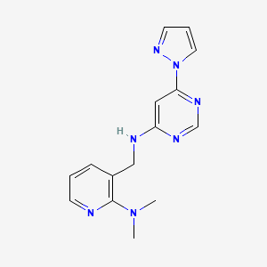 molecular formula C15H17N7 B12246371 N-{[2-(dimethylamino)pyridin-3-yl]methyl}-6-(1H-pyrazol-1-yl)pyrimidin-4-amine 