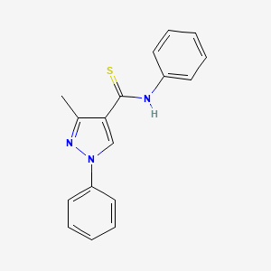 molecular formula C17H15N3S B1224642 3-methyl-N,1-diphenyl-4-pyrazolecarbothioamide 